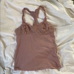 Mauve lace tank top